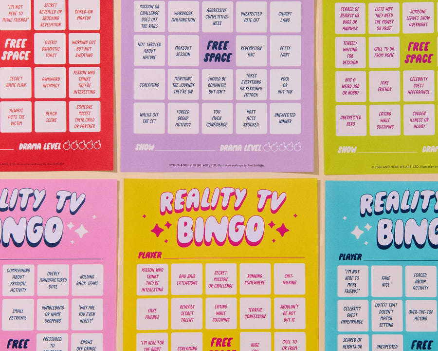 Cheesy TV Bingo Game by Your Gal Kiwi—Reality TV Bingo