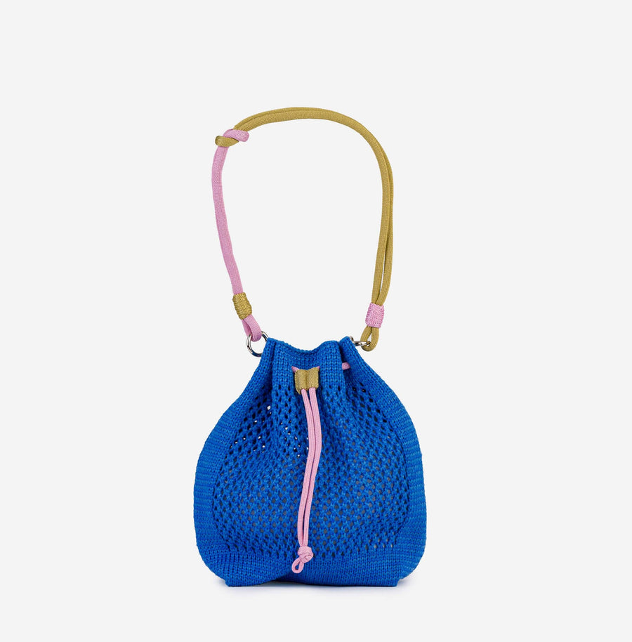 Drawstring Raffia Mini Bag