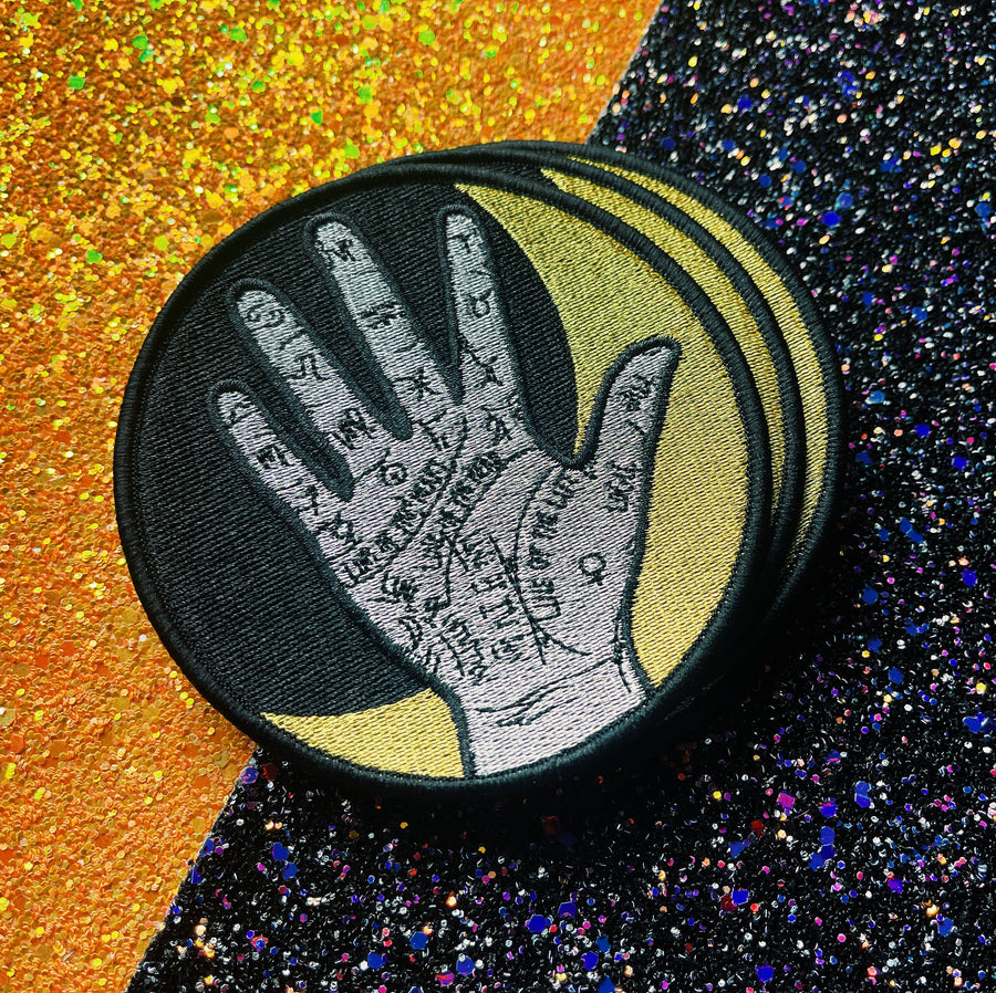 Witchy Moon and Palmistry Iron On Patch