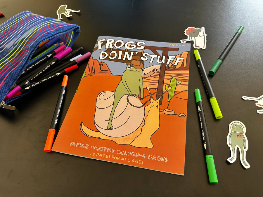 Frogs Doin' Stuff Coloring Book, Volume 1