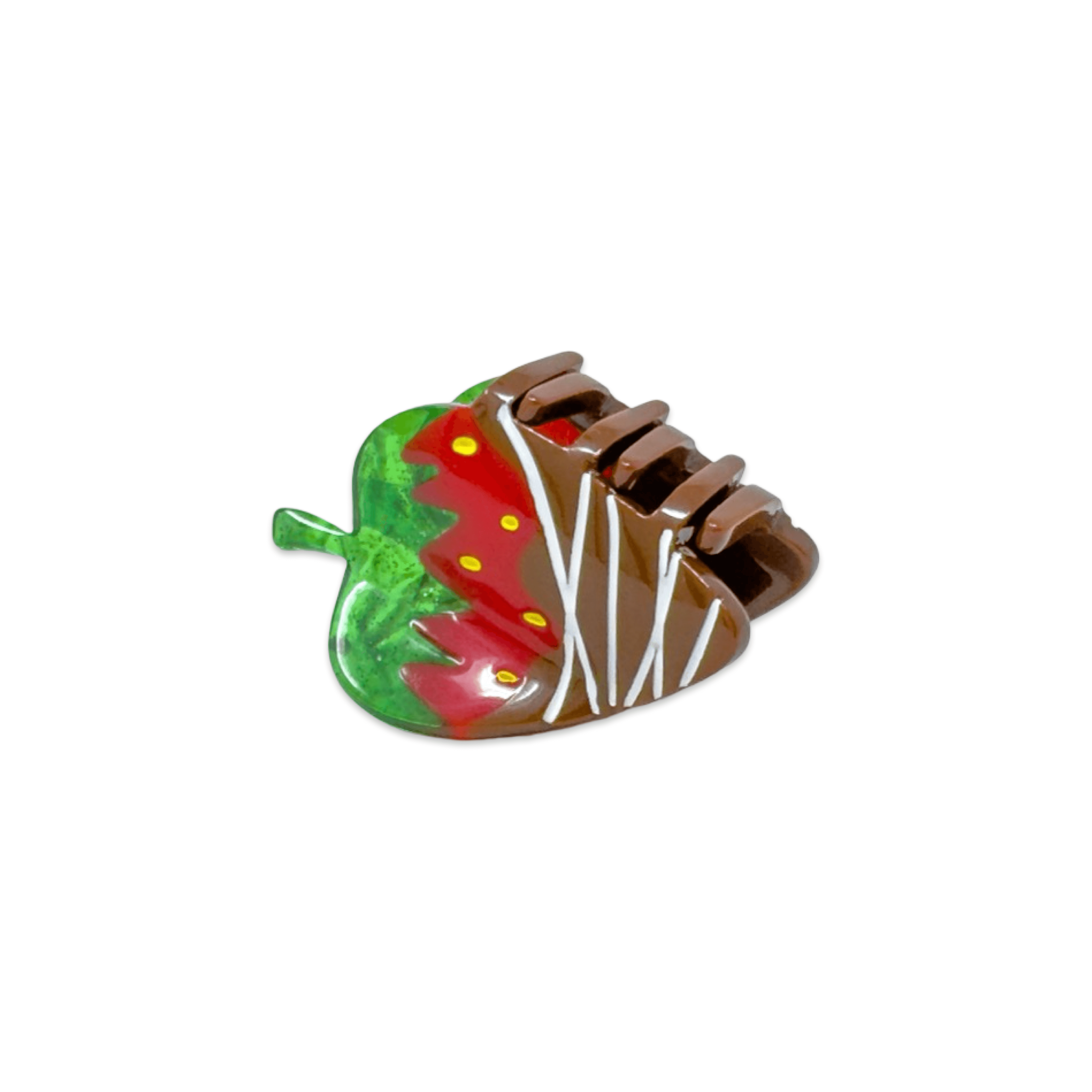 Mini Chocolate Covered Strawberry Hair Claw Clip