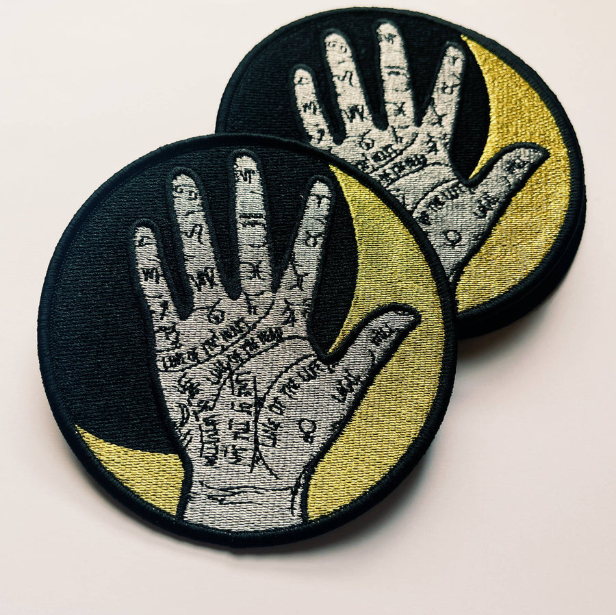 Witchy Moon and Palmistry Iron On Patch