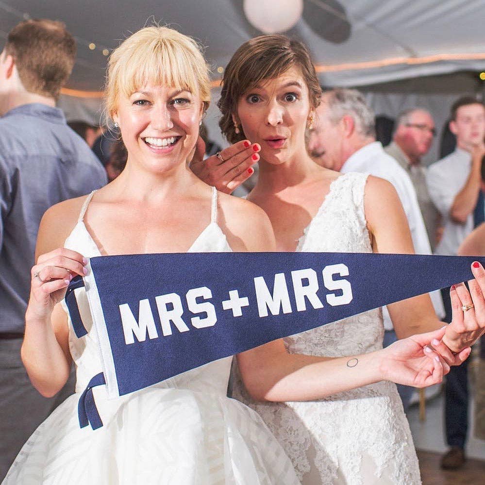 Mrs + Mrs Wedding Pennant