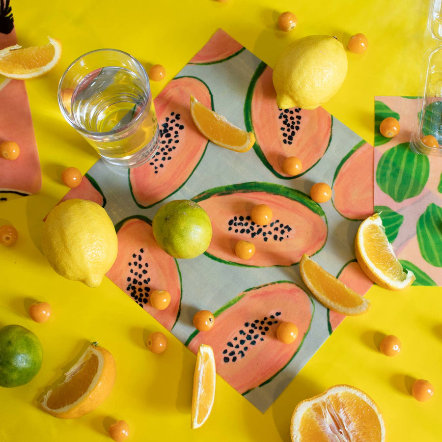 Fruit print Beeswax wrap set 3 pack