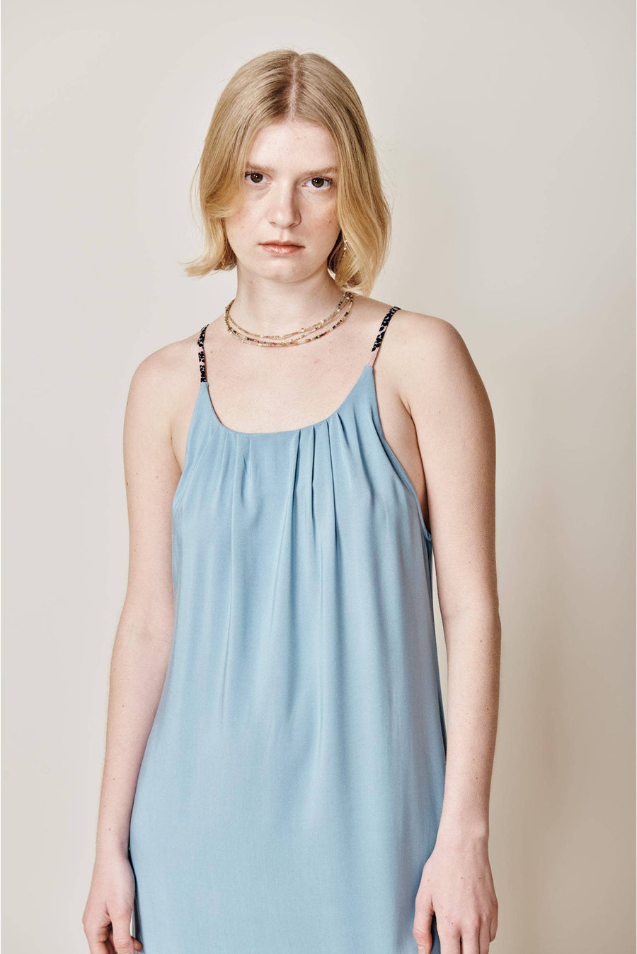 San Lucar Light Blue Halter Dress