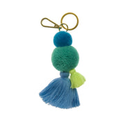Pom Pom & Tassel Keyring / Bag charm - Moss Green
