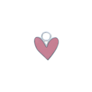 Pink Heart Charm in sterling silver