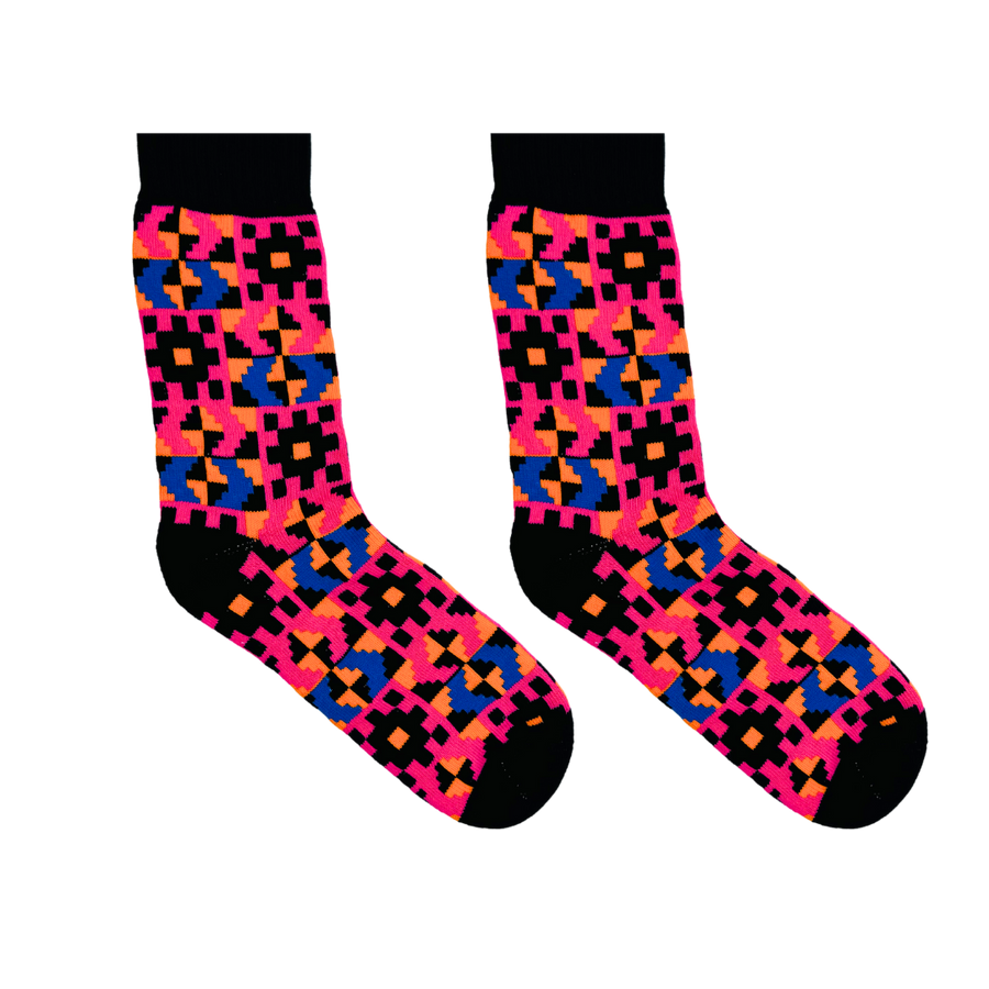 Kente Winter Socks Black