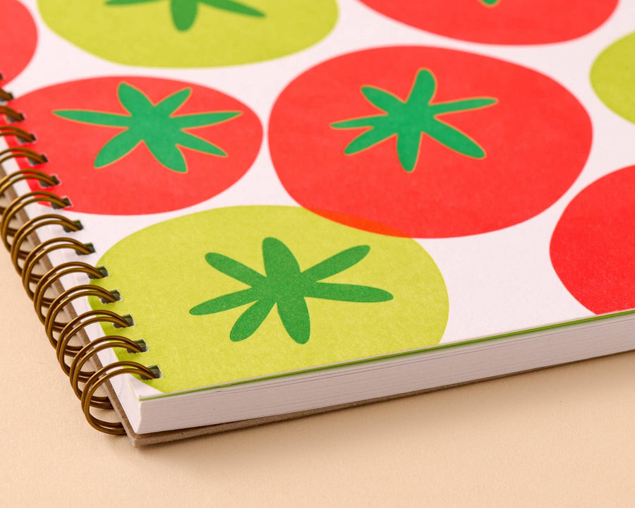 Tomato Letterpress A5 Spiral Notebook - Made in USA - Foodie, Fruit, Vegetable, Garden, Cooking, Recipe Journal - Summer, Back to School, Dinner Party, Housewarming Gift, Christmas Gift, Stocking Stuffer
