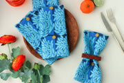 Murmuration linen napkin, blue, SET OF 4
