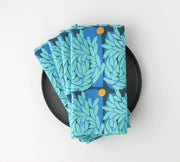 Murmuration linen napkin, blue, SET OF 4