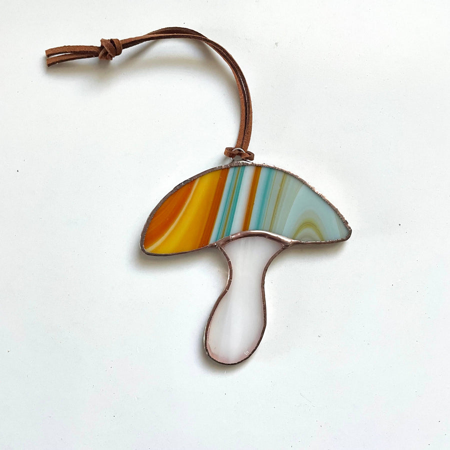 Stained Glass Magic Mushroom Ornament (Southwest)