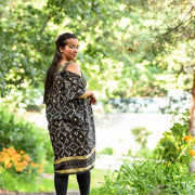 Black Modern Women's Kimono Robe - Beach Coverup | Mansa