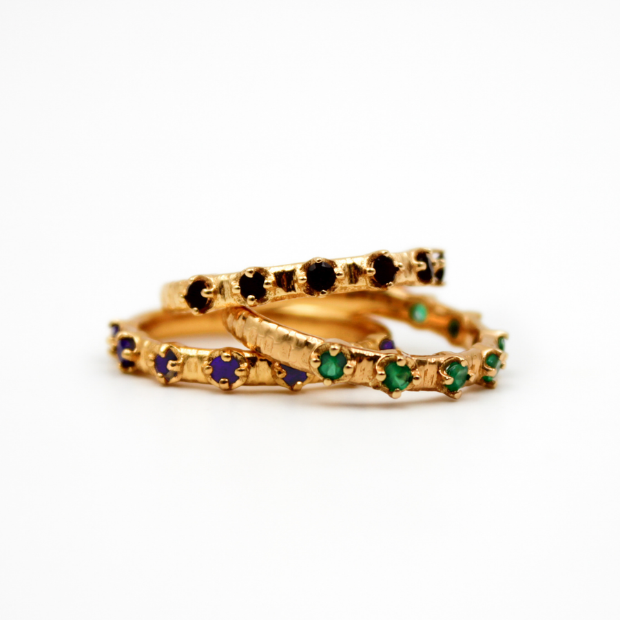 7-stone black onyx ring - JOE