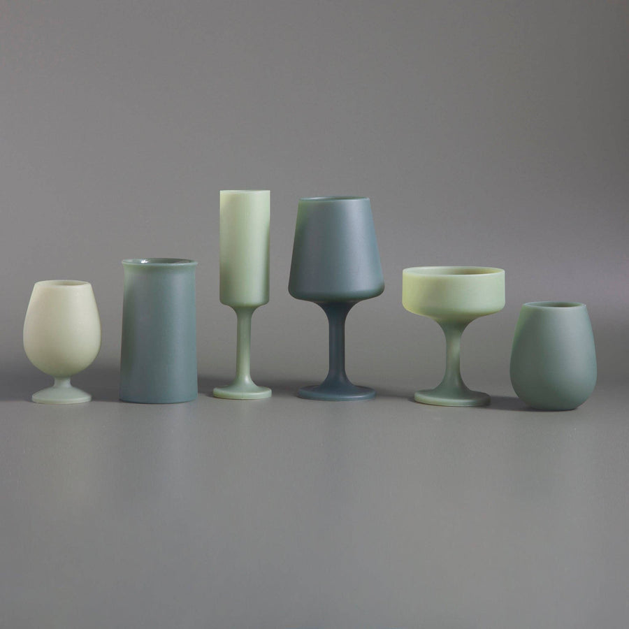 Sage + olive | stemm | silicone unbreakable wine glasses