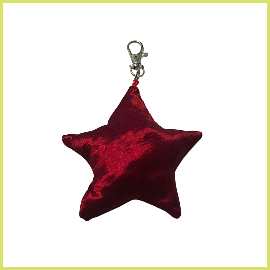 Iridescent Red Star Bag Charm