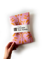 Trellis Tea Towel, pink