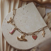 Pink Heart Charm in sterling silver