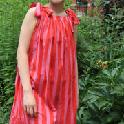 Chloe Shoulder Tie Sun Dress in Bloom Cabana Stripe