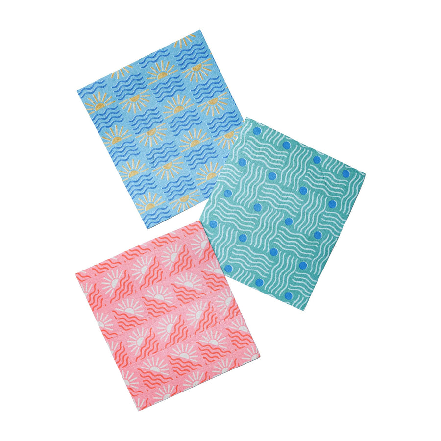Swedish Dishcloth 3- Pack- Sunset Print