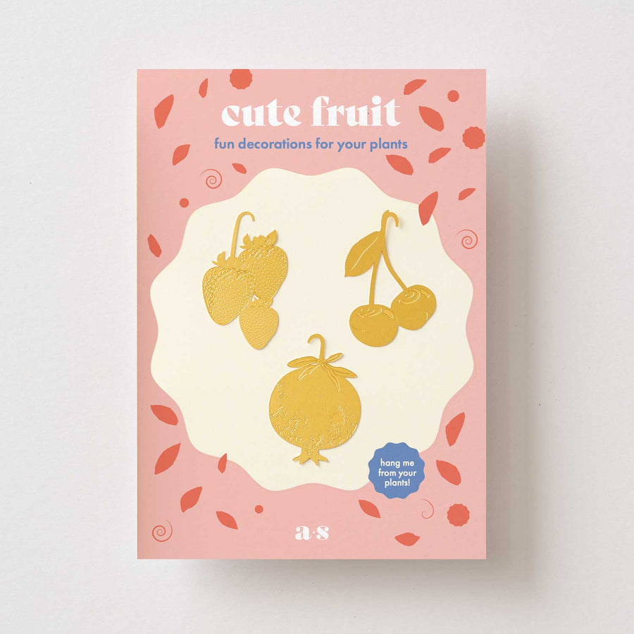 Cute Fruit, red trio Plant Decor - Cherry, Pomegranate, Strawberry Brass Plant Decoration