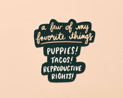 Favorite Things Vinyl Feminist Sticker - Holiday Gift Stocking Stuffer
