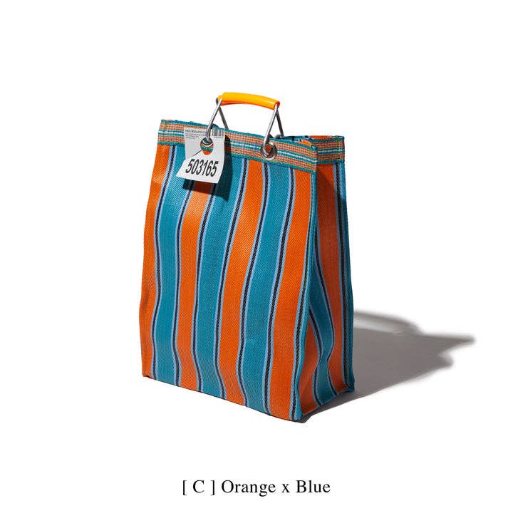 RECYCLED PLASTIC STRIPE BAG - Rectangle D15