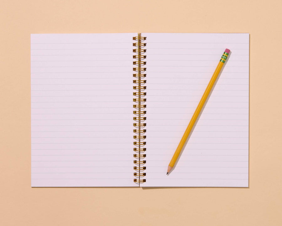 Coneflower Wildflower Letterpress Spiral A5 Notebook - Made in USA - Outdoor, Hiking, Gardening - Back to School, Christmas Gift