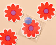 Blume Letterpress Vellum Coasters - Red (Set of 4) - Made in USA, Flower, Floral, Spring, Summer - Christmas Gift, Stocking Stuffer