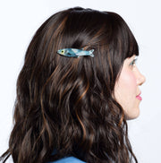 Blue Sardine Alligator Hair Clip Set