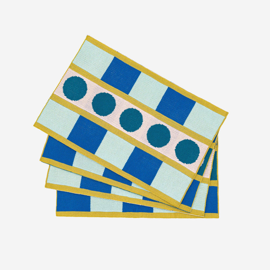 Stripe Dot Knit Placemat Set