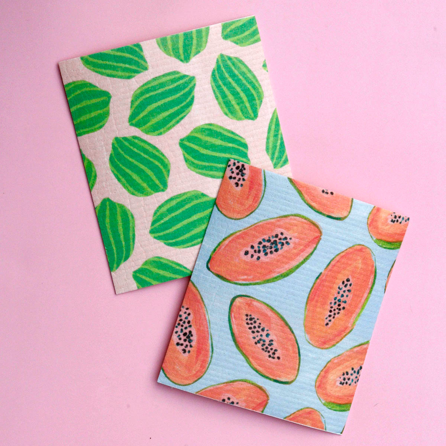 Swedish Dishcloth in Fruit Print, 2-pack