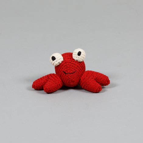 Cotton Crochet Crab Dog Toy - EcoFriendly - Made in Nepal - Designed in NYC