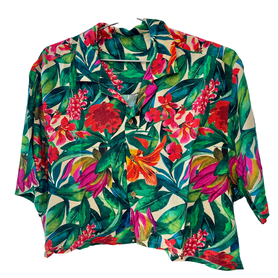 Cropped Tropical Shirt