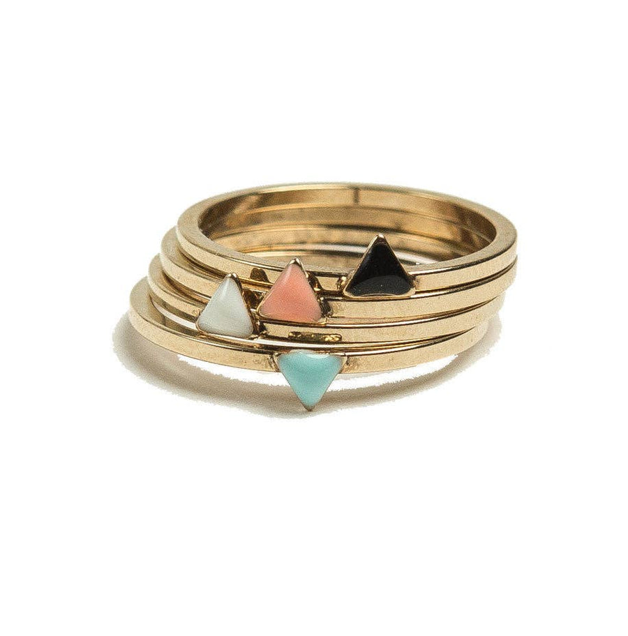 Enamel Triangle Stacking Ring: 6 / Coral