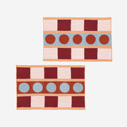 Stripe Dot Placemat Set: Ruby