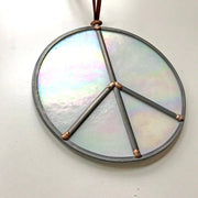 Stained Glass Peace Full White Iridescent 6"