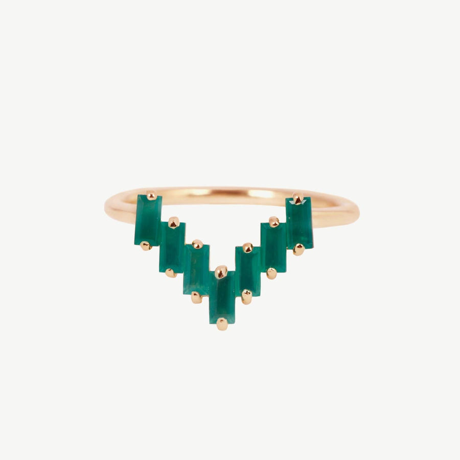 Chevron Gemstone Ring