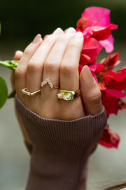 Chevron Gemstone Ring