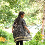 Black Modern Women's Kimono Robe - Beach Coverup | Mansa