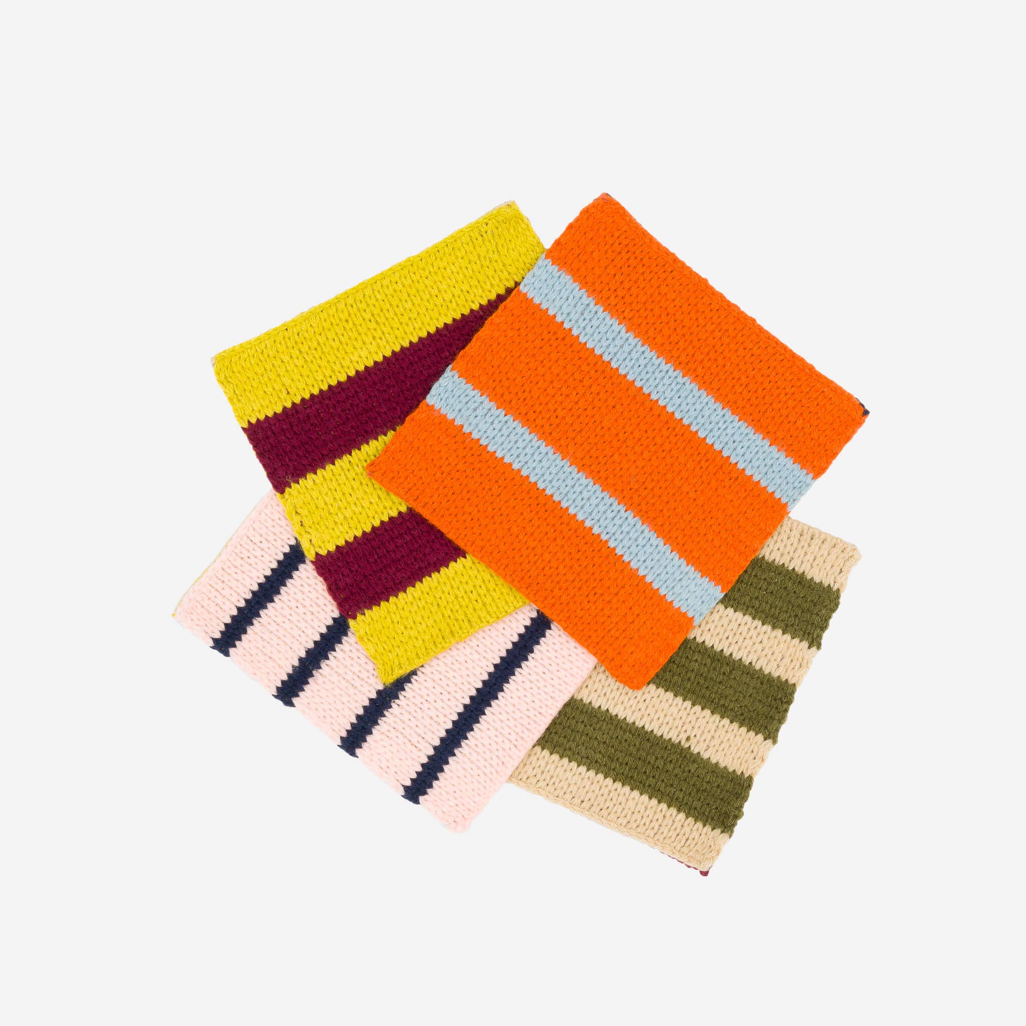 Patchwork Stripe Coaster Set: Desert