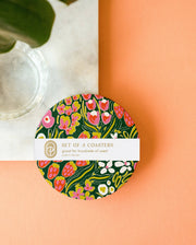 Strawberry Flower Coaster - Set of Four