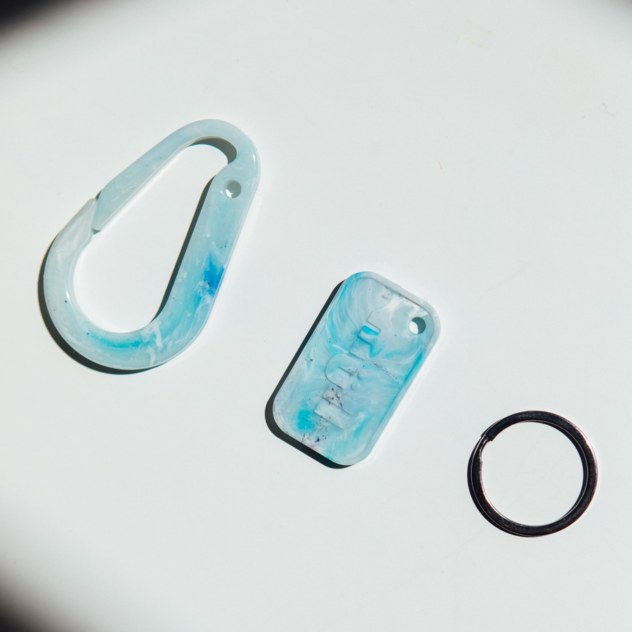 Carabiner Bag Charm Keychain made from Recycled Plastic