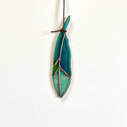 Stained Glass Mini Classic Feather - Turquoise Dream