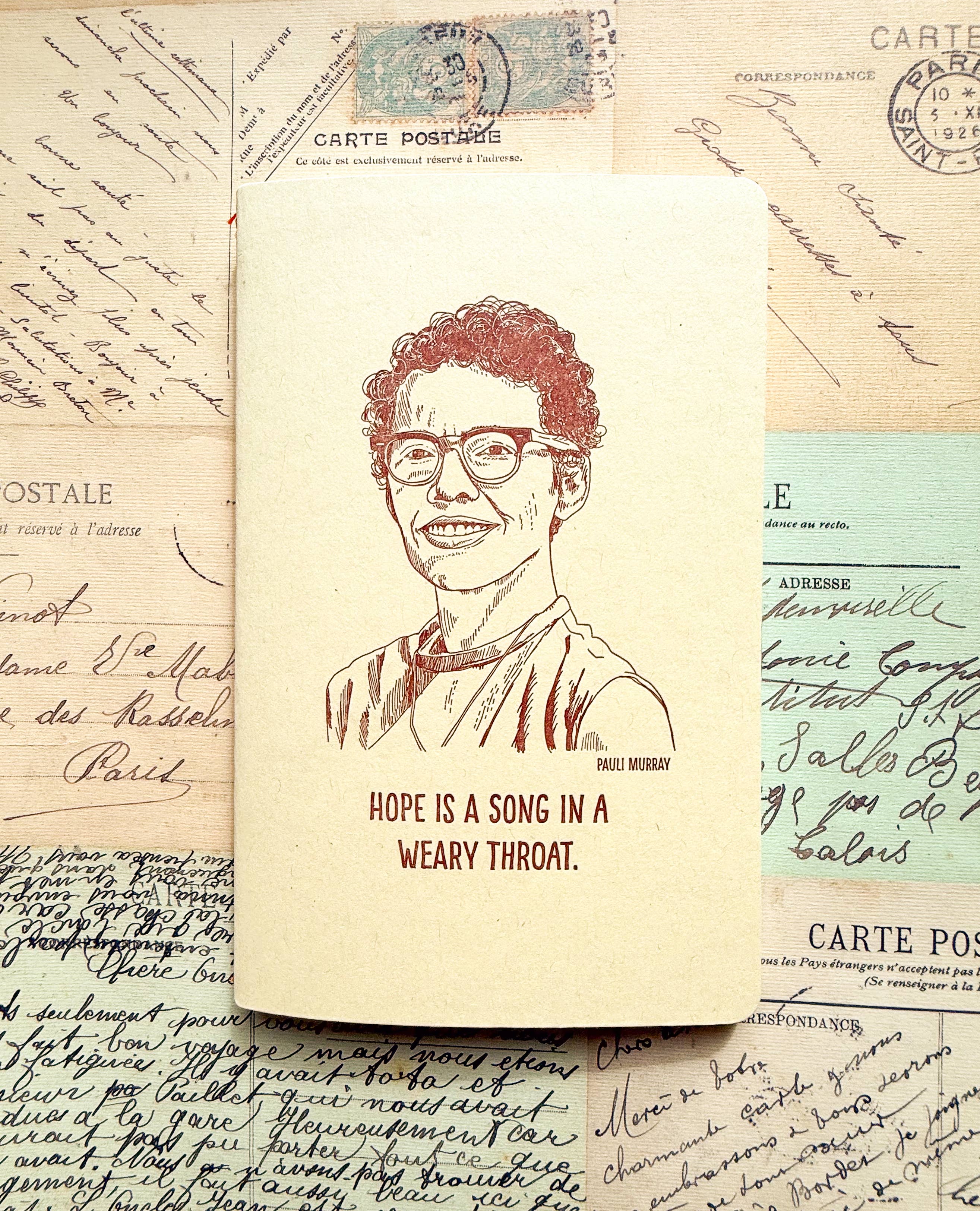 Pauli Murray letterpress notebook