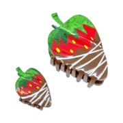 Mini Chocolate Covered Strawberry Hair Claw Clip