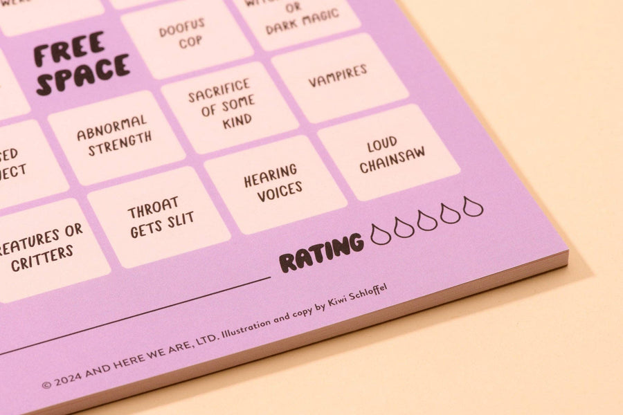 Halloween Cheesy Movie Bingo Game by Your Gal Kiwi—Scary (Halloween)
