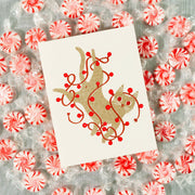 Tangled String Lights Cat - Risograph Card