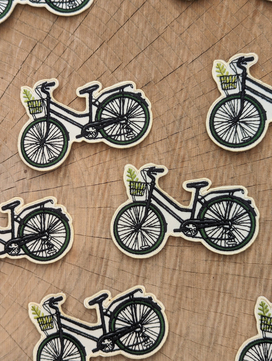 Patch | bike with fern | iron-on patch