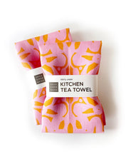 Trellis Tea Towel, pink